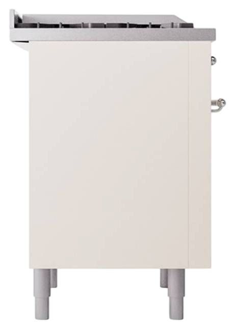 Ilve® Nostalgie II Noblesse 36'' Antique White Pro Style Dual Fuel Range with Brass Trim-2