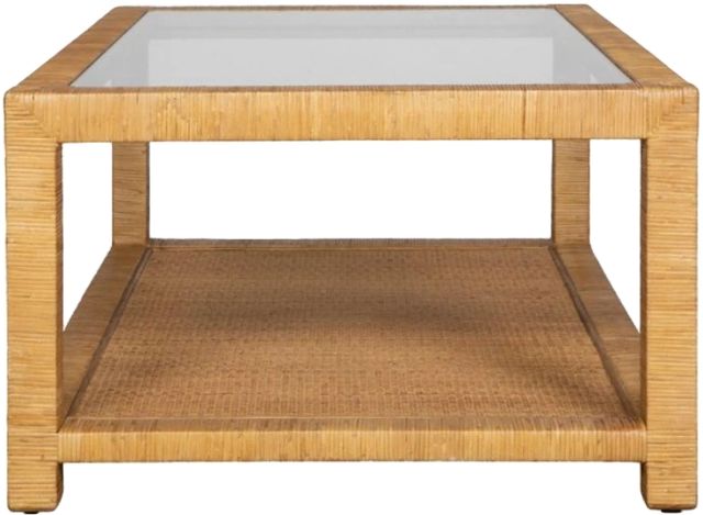 Uttermost® Kensing Glass Top Coffee Table with Natural Base-4