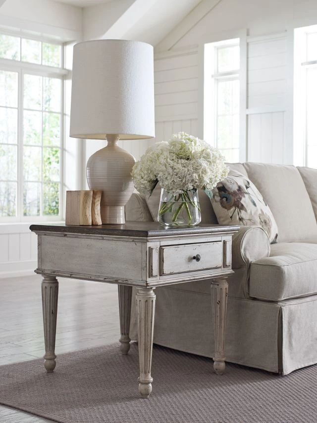 American Drew® Southbury Fossil End Table with Parchment  Base-1