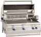 Fire Magic® Aurora 30" 4-Burner Stainless Steel Built In Left Analog Natural Gas Grill with Backburner and Rotisserie Kit-1