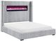 Homelegance® Fitzroy Gray Queen Upholstered Panel Bed-0