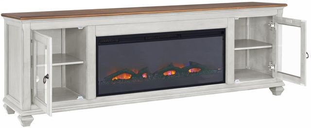 Legends Home Americana Brown/White 86" Fireplace Console-3