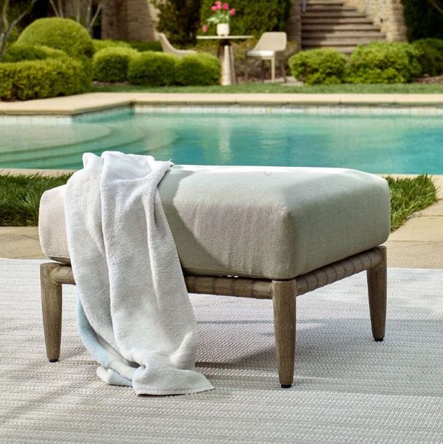 Uttermost® Borneo Dark Gray/Dove Wooden Outdoor Ottoman-1