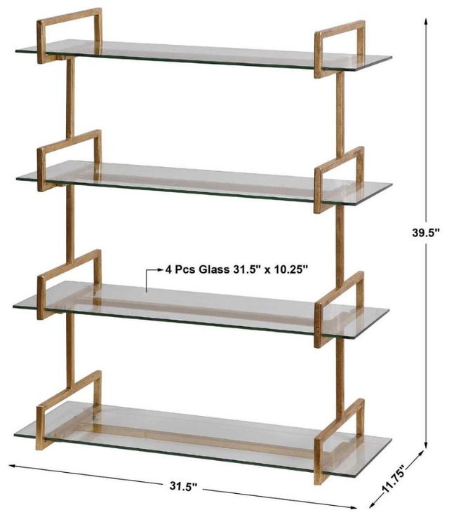 Uttermost® Auley Gold Leaf Wall Shelf-2