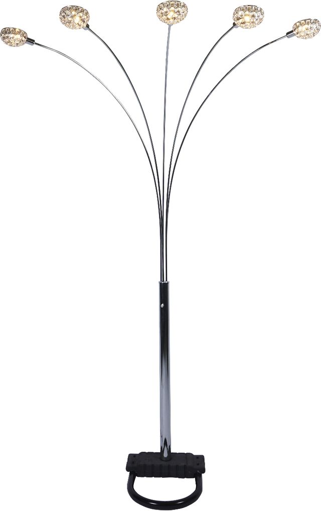 Crown Mark Half Moon Black/Chrome Floor Lamp-0