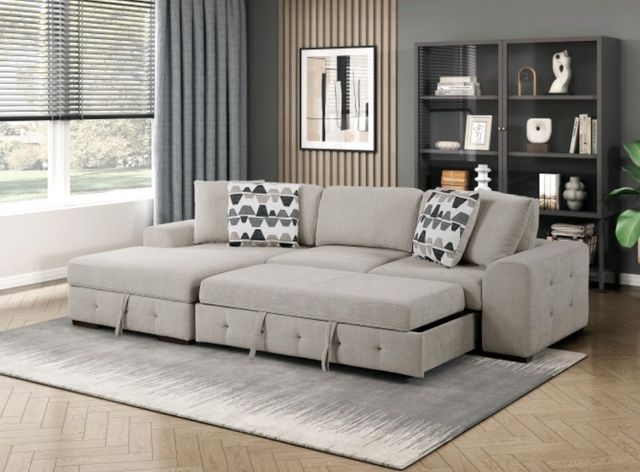 Homelegance® Raife 2-Piece Taupe Left-Arm Facing Sectional and Chaise-1