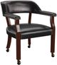 Steve Silver Co. Tournament Black/Cherry Arm Chair with Casters-0