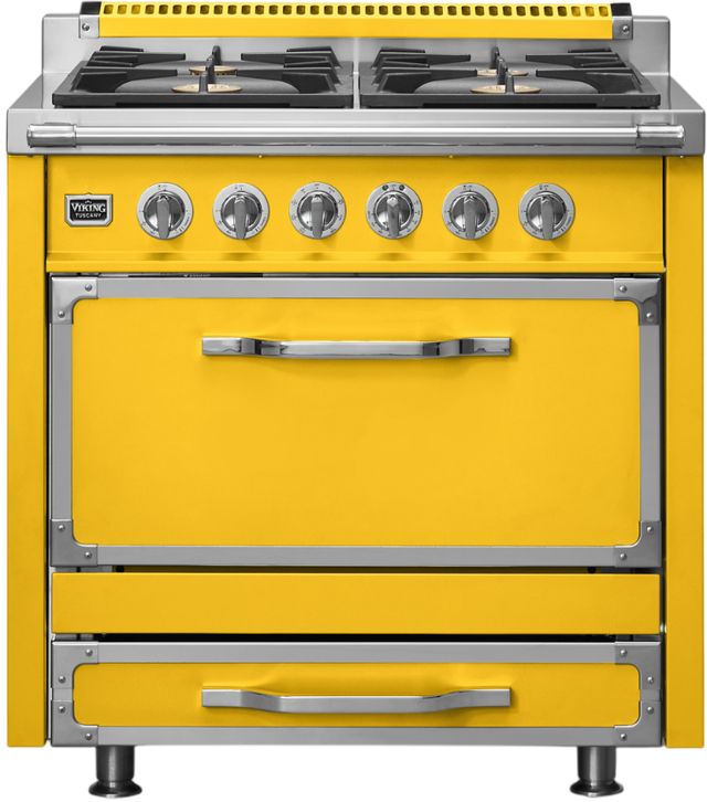 Viking® Tuscany 36" Daffodil Pro Style Dual Fuel Range-0