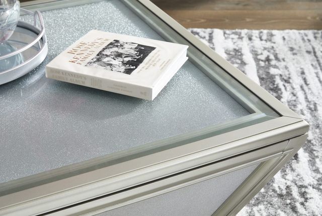 Signature Design by Ashley® Traleena Mirrored Top Coffee Table with Metallic Silver Base-3