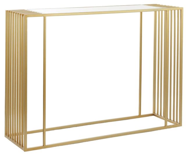 Deco Marche Glass Top Console Table with Gold Base-0