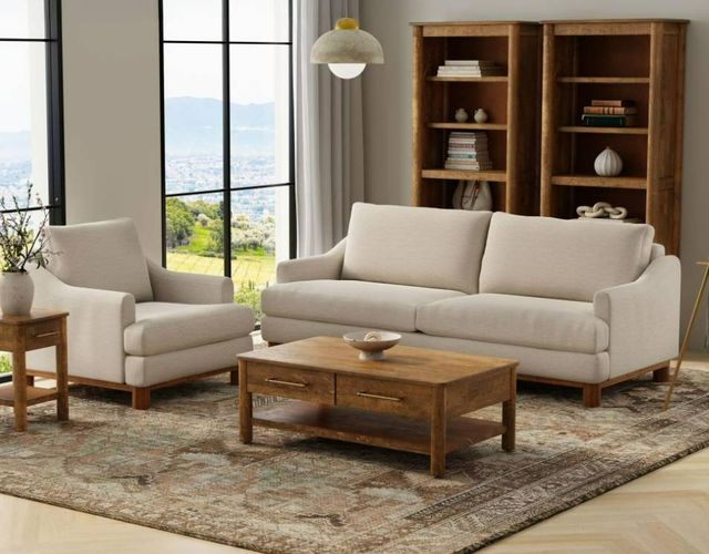 International Furniture Direct Olimpia Ivory Loveseat-1