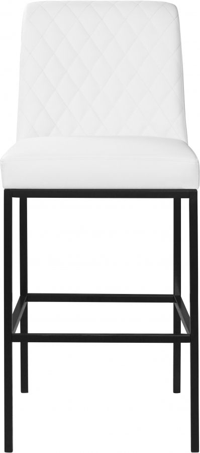 Meridian Furniture Bryce White Faux Leather Stool-1