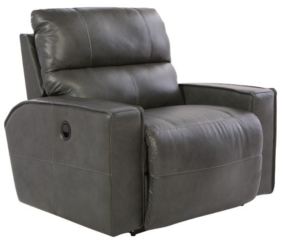 La-Z-Boy® Maddox Slate Leather Manual Reclining Chair and a Half-0