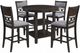 Elements International Amherst 5-Piece Gray/Walnut Counter Dining Set-0