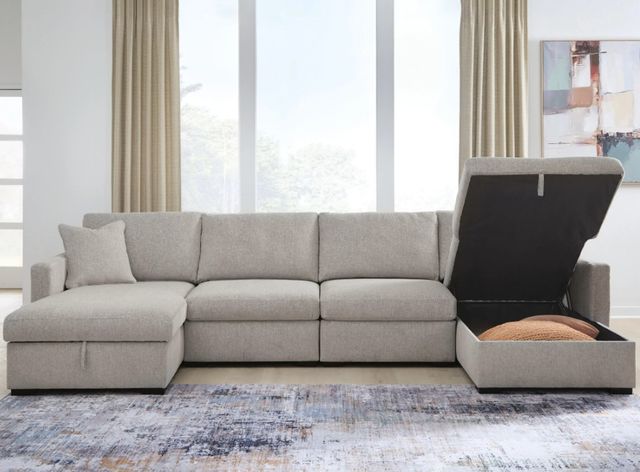 Benchcraft® ModMax Luxe 4-Piece Flint U-Shape Sectional and Double Storage Chaise-2