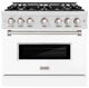 ZLINE Classic 36" Satin Stainless Steel Pro Style Gas Range with White Matte Door-0