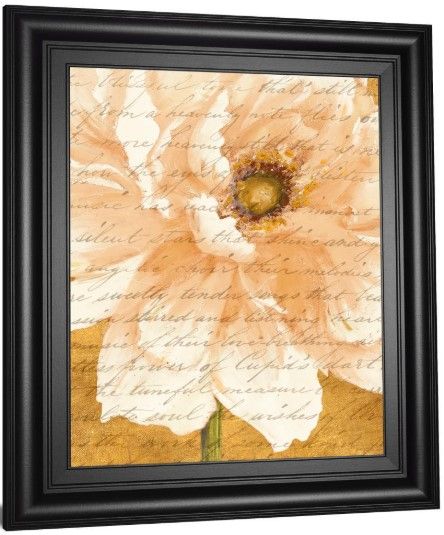 Classy Living Patricia Pinto Beautiful Cream Peonies Script Il Wall Art-3