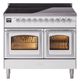 Ilve® Nostalgie II Noblesse 40'' White Pro Style Induction Range with Chrome Trim-0