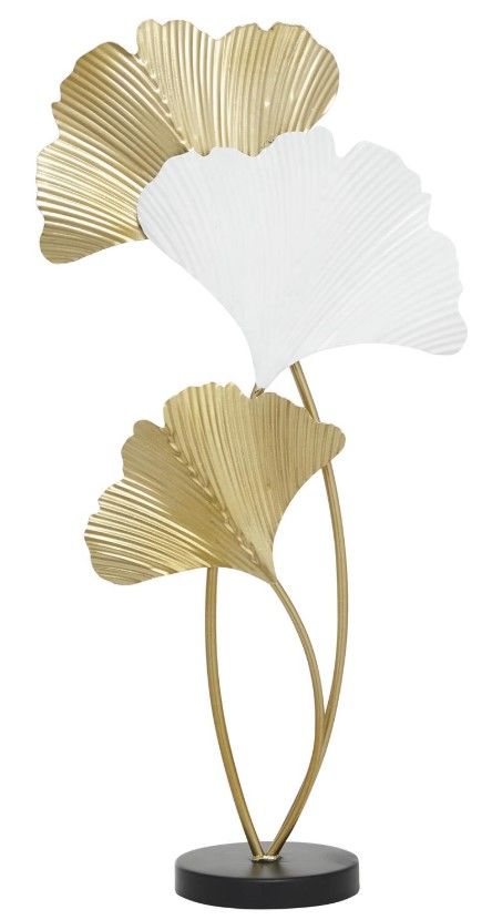 Deco Marche White 14'' Leaf Sculpture-0