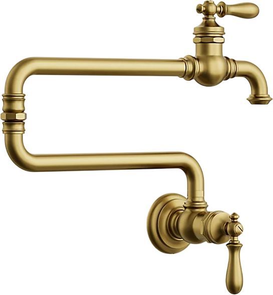 KOHLER® Artifacts® Vibrant Brushed Moderne Brass Wall-Mount Pot Filler-0