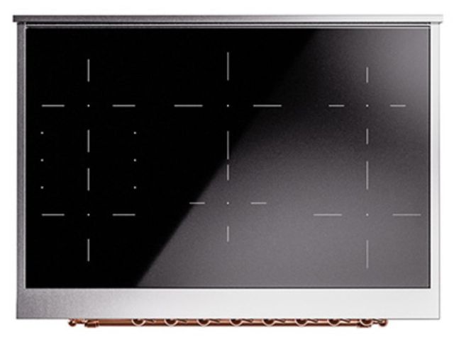 Ilve® Nostalgie II Noblesse 36'' Glossy Black Pro Style Induction Range with Copper Trim-3