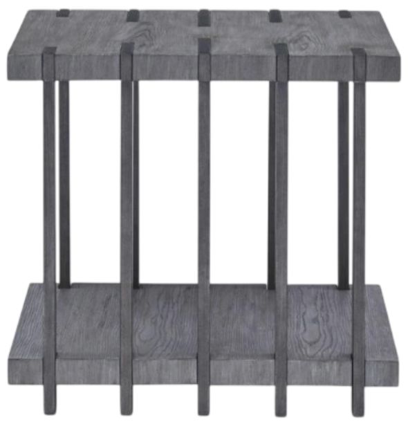 Magnussen Home® Eldridge Weathered Gravel End Table-3