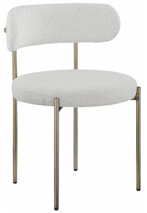 Meridian Furniture Beacon Cream/Brushed Brass Boucle Upholstered Dining Chair-0