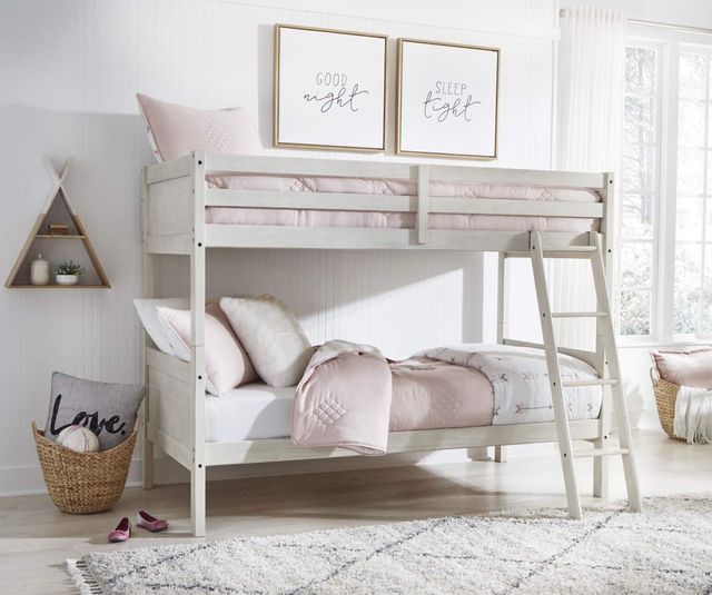 Signature Design by Ashley® Robbinsdale Antique White Twin/Twin Bunk Bed with Ladder-4