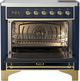 Ilve® Majestic III 36" Midnight Blue Pro Style Induction Range with Solid Door and Copper Trim-1