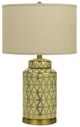 Cal® Lighting & Accessories 2-Piece Barletta Antique Gold/Beige Table Lamp Set-1