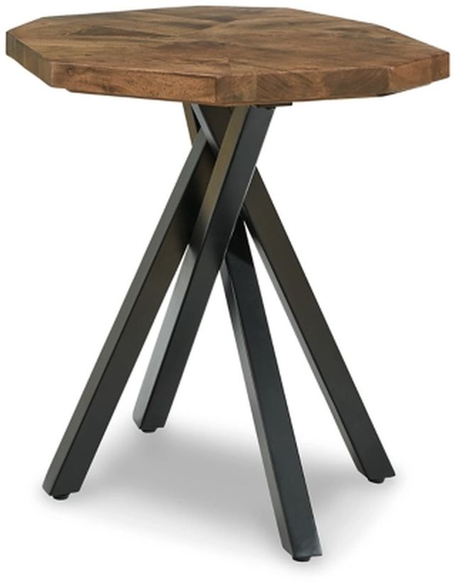 Signature Design by Ashley® Haileeton Brown End Table with Black Metal Base-0
