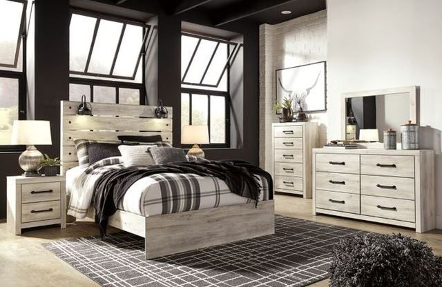 Signature Design by Ashley® Cambeck 4-Piece Whitewash Queen Panel Bed Set-4