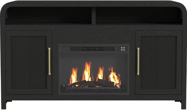 Elements International Ridgemont Black Fireplace Cabinet-1