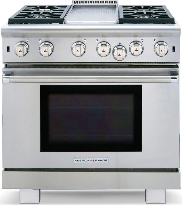 American Range Cuisine Series 36" Stainless Steel Pro Style Gas Range-0