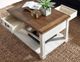 Null Furniture 5519 Toasted Almond Cocktail Table with Rustic White Base-1