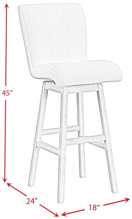 Elements International Cambrie Beige/Natural Upholstered Swivel Bar Stool-2
