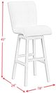 Elements International Cambrie Beige/Natural Upholstered Swivel Bar Stool-2