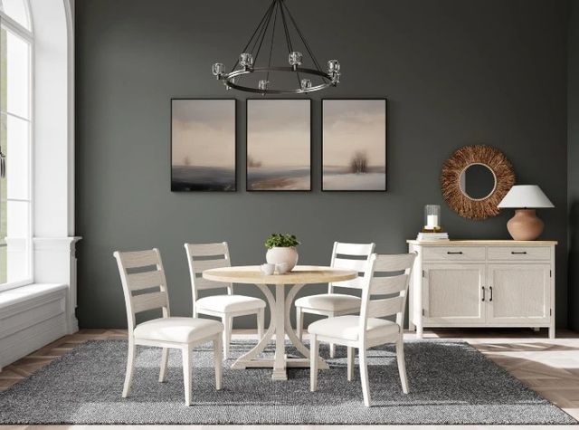 Riverside Furniture Glenndale Wheat Round Dining Table with Aged White Base-1