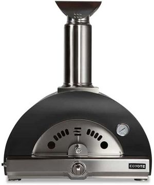Front view of the Coyote® 30" Matte Black Hybrid Multi-Fuel Pizza Oven