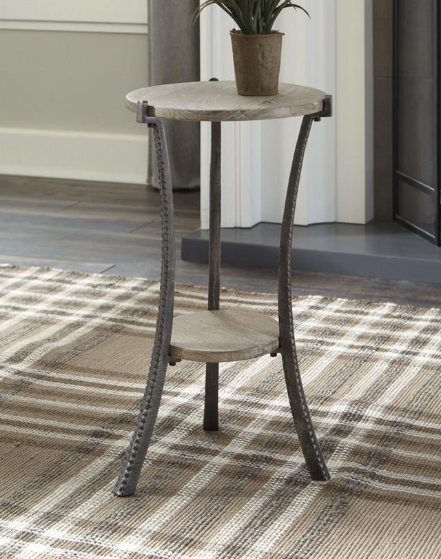 Signature Design by Ashley® Enderton Whitewash Accent Table with Pewter Stand -1