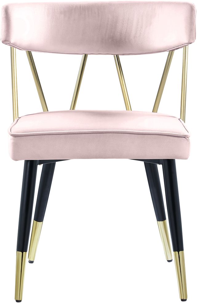 Meridian Furniture Rheingold Pink Velvet Dining Chair-1