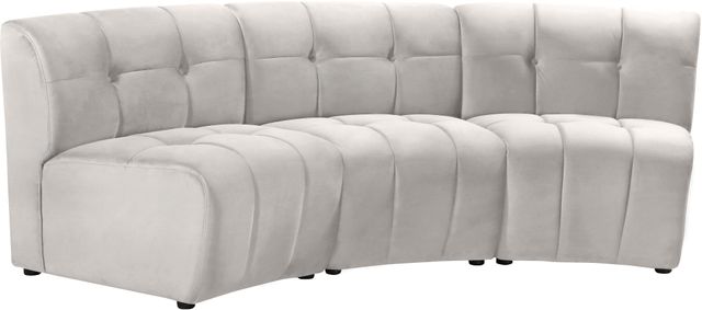 Meridian Furniture Limitless 3-Piece Cream Velvet Modular Sectional-1