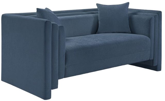 Meridian Furniture Everett Light Blue Chenille Fabric Loveseat-0