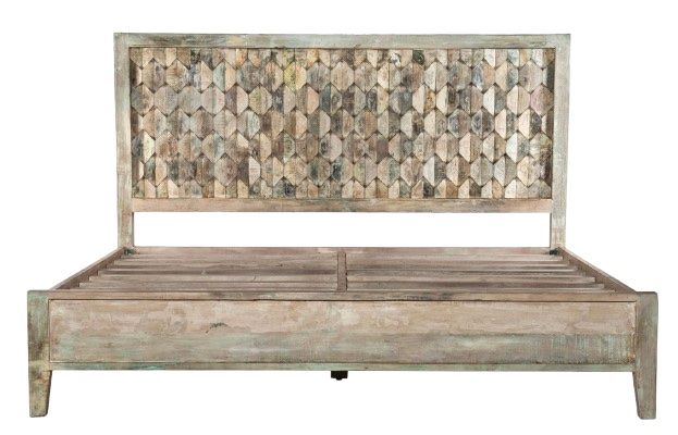 Home Trends & Design Ibiza Vintage Teal Queen Panel Bed-1