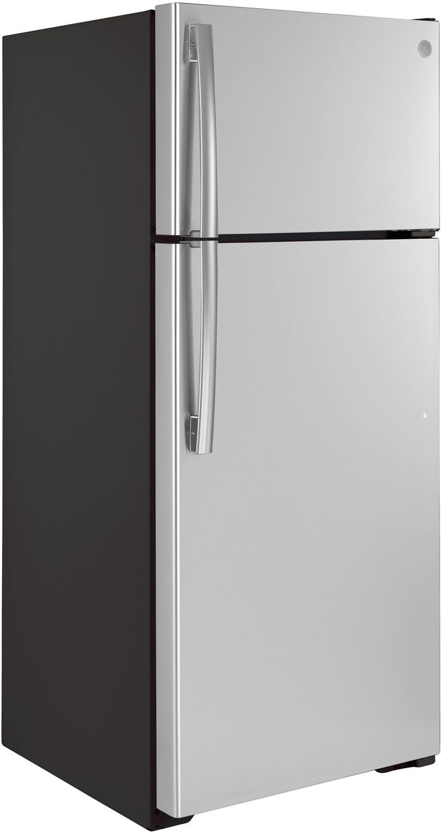 GE® 28 in. 17.5 Cu. Ft. Stainless Steel Top Freezer Refrigerator-3