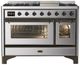 Ilve® Majestic III 48" Stainless Steel Pro Style Dual Fuel Liquid Propane Range with Griddle and Burnished Trim-0