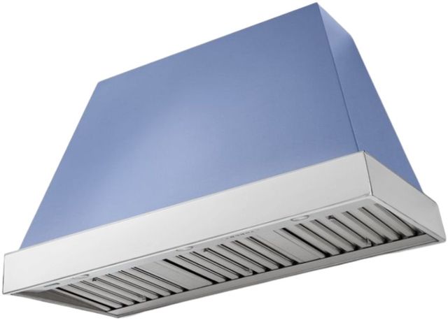 AGA Euclid 48" Carnaby Blue Wall Mounted Range Hood  with Polished Chrome Trim-0