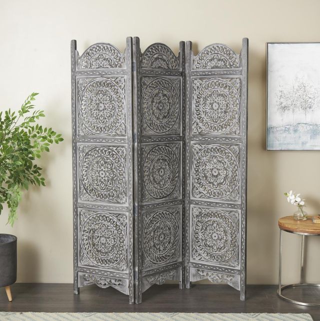 Deco Marche Black 72" Room Panel Screen Divider-2