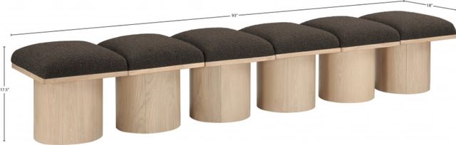 Meridian Furniture Pavilion 6-Piece Brown/Natural 93" Modular Bench Set-2