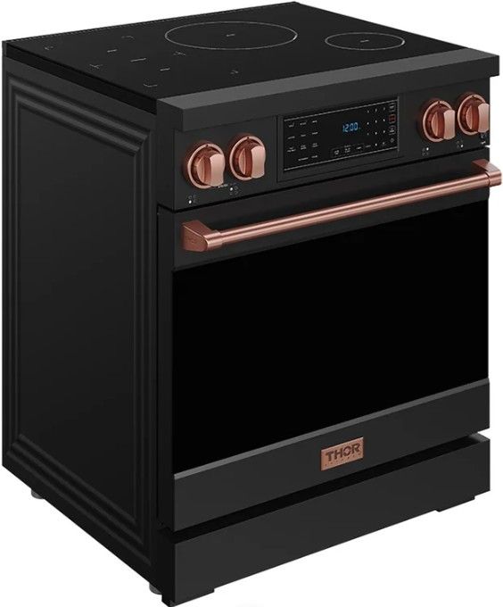 Thor Kitchen® Gordon Ramsay Collection 30" Black Pro Style Induction Range with Tilt Panel Touch Control and Rose Gold Trim-2